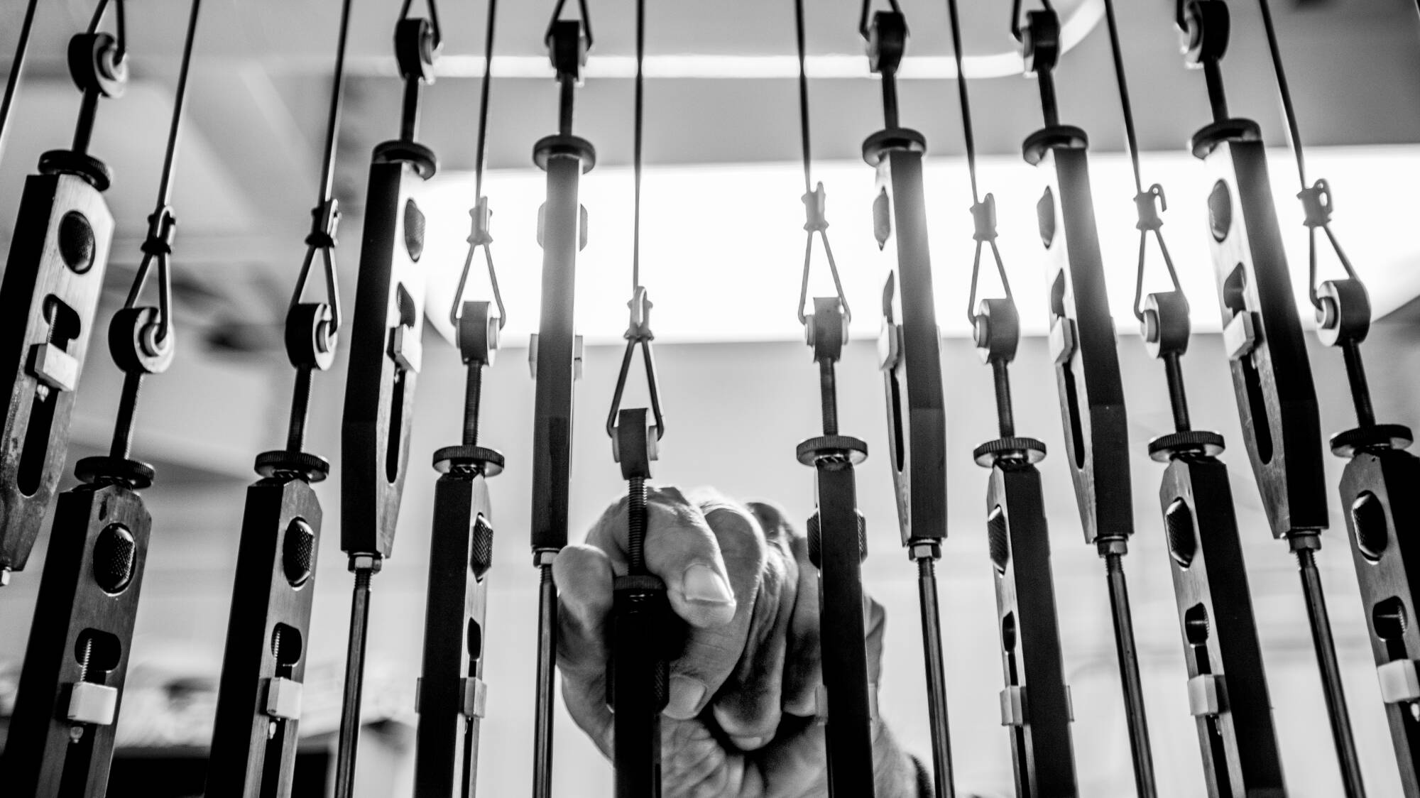 Carillonneur Jerry Jelsema practices for the Taylor Swift carillon concert on October 8 inside the Cook Carillon Tower on Grand Valley’s Allendale Campus. “I haven’t even listened to Taylor Swift. I’m an old man,” he joked.
